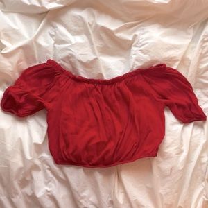 Red Lock and Key Crop Top